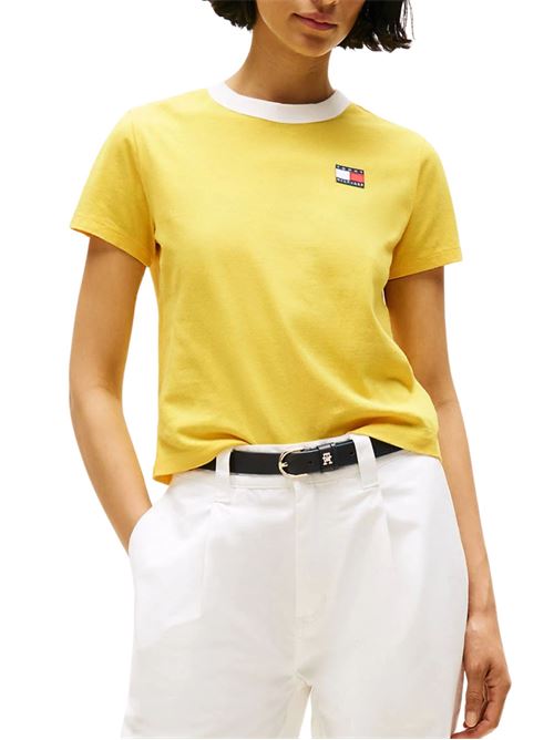 T-shirt donna gialla in cotone Tommy Hilfiger | WW0WW45598ZH1